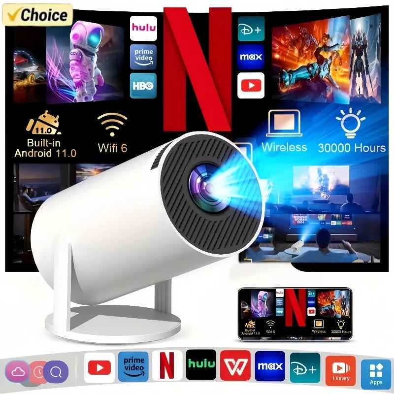 2026 HY300 Outdoor portable LED Projector 4KWifi 1080P 1280 720P HD Home Cinema Video Movies Video Game Projection