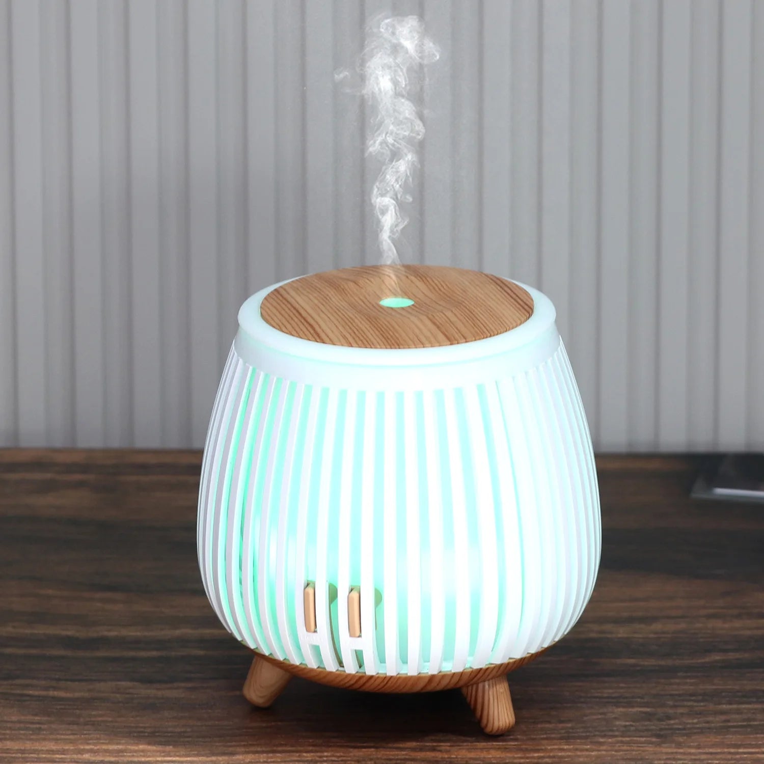 Ultrasonic Wood Grain Aroma Diffuser Essential Oil Humidifier 7 Color Night Light Home Decorative Mini Mist Diffuser 2026