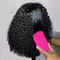Kinky Curly Bob Wig with 13x4 Breathable Lace, Pre-Plucked & Cut, No Glue Needed, 3-Second Application for Beginners