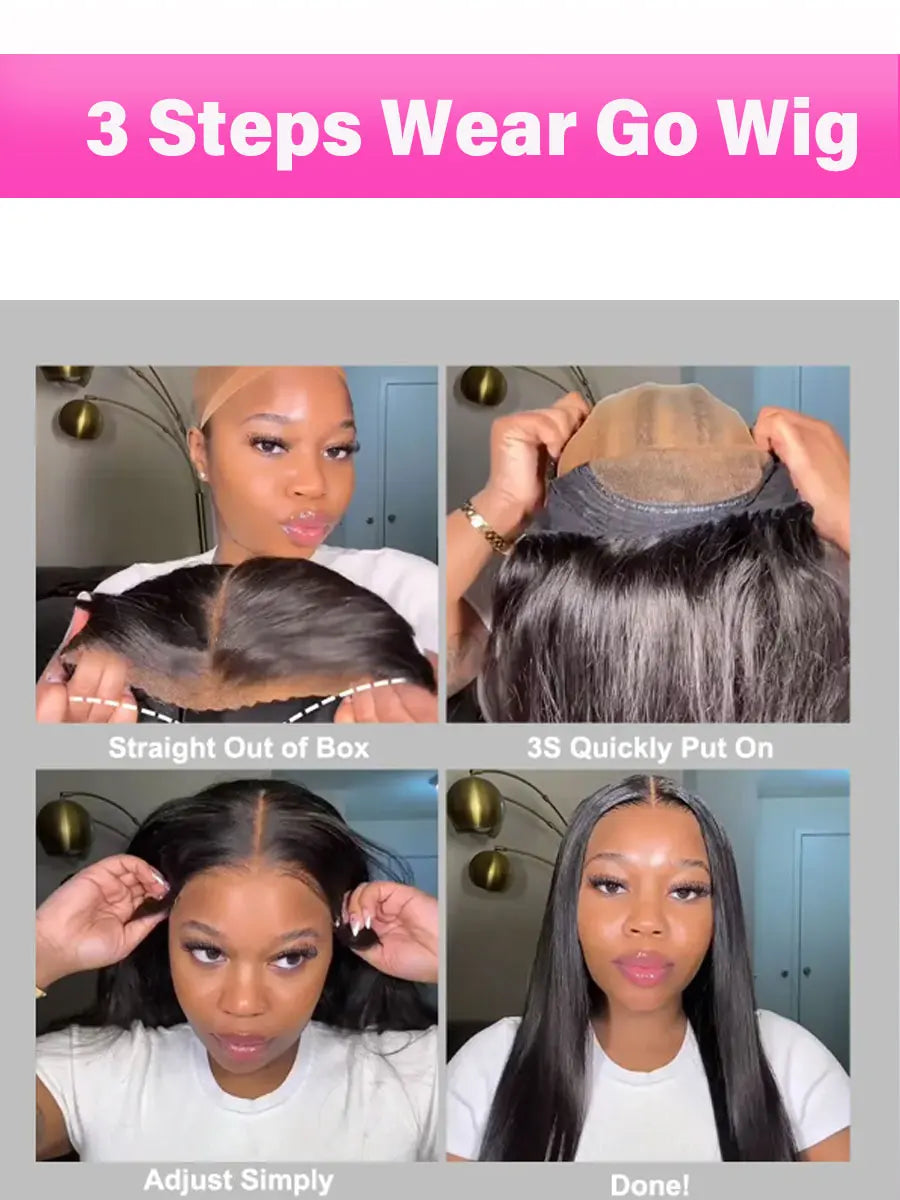 Straight Glueless Wig Human Hair Ready To Wear 5x5 Lace Closure Wigs 13x4/13x6 Human Hair Wigs Put on and go Wig Preplucked Hair